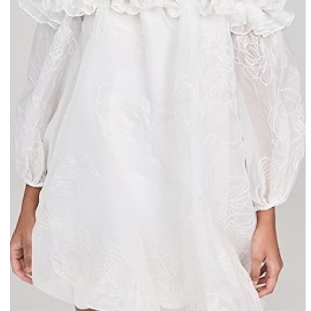Cinq a Sept White Off-the-Shoulder Nava Embroidered Dress in White